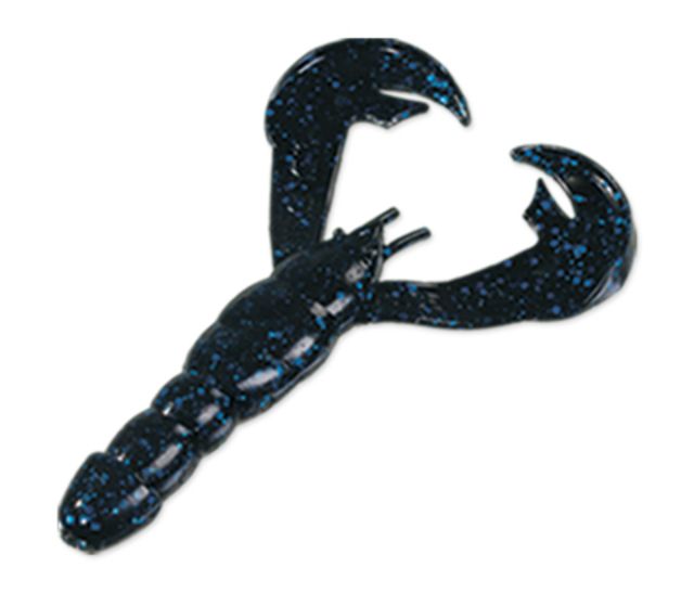 Strike King Rage Craw Fishing Lure Soft Plastic Craw Black and Blue 4in 7-Pack