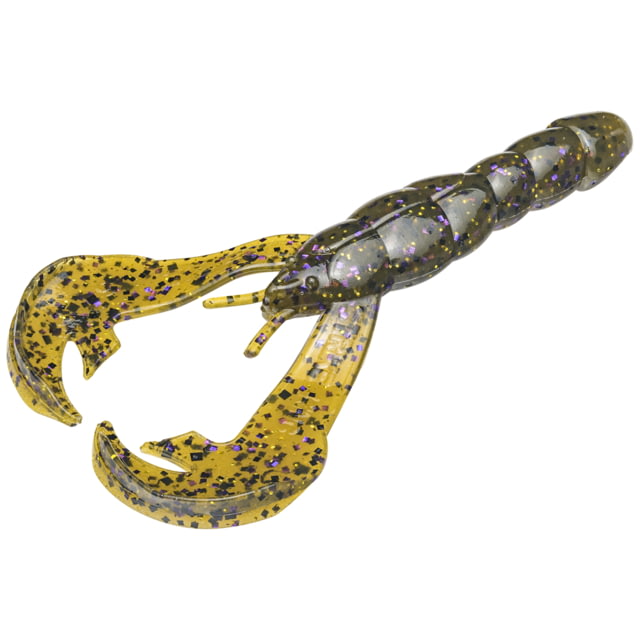 Strike King Rage Craw Fishing Lure Soft Plastic Craw Green Pumpkin Purple and Gold 4in 7-Pack