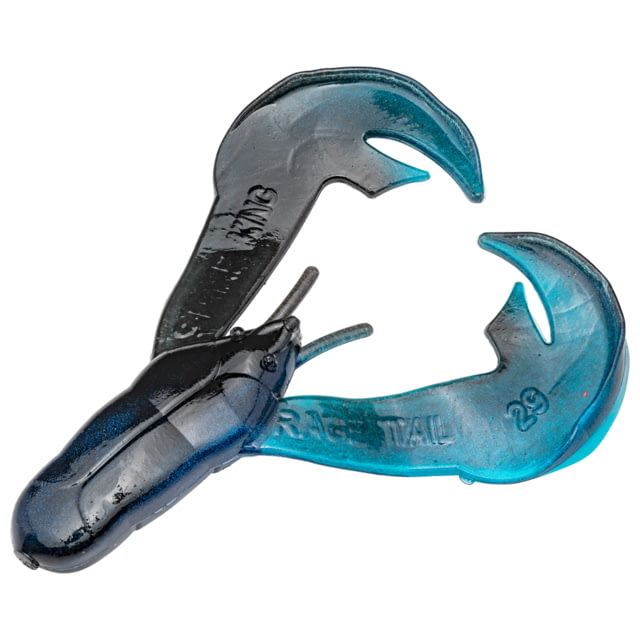 Strike King Rage Chunk Fishing Lure Soft Plastic Trailer Black Blue Swirl 2 1/2in 7-Pack
