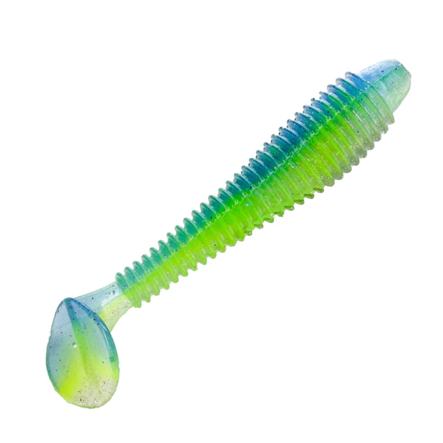 Strike King Rage Swimmer Fishing Lure Soft Plastic Paddletail Minnow Sleek Nose Cone Softly Ribbed Body Thin Tail 5 3/4in 4-Pack Sexy Shad 2.0