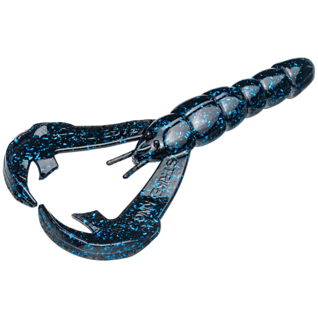 Strike King Rattlin'Rage Craw Fishing Lure Soft Plastic Craw Black and Blue 4in 5-Pack