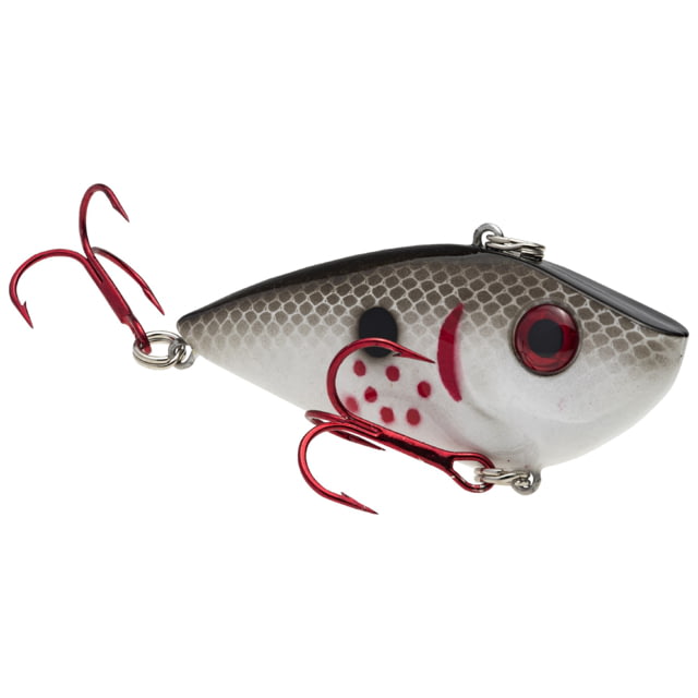 Strike King Red Eye Shad Fishing Lure Lipless Crankbait Free-floating Internal Rattles 3D Eyes Premium SZ 4 Treble Hooks 3/8oz Sinking Bleeding