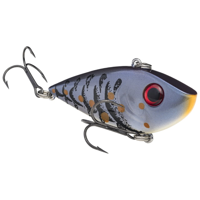 Strike King Red Eye Shad Fishing Lure Lipless Crankbait Free-floating Internal Rattles 3D Eyes Premium SZ 4 Treble Hooks 3/8oz Sinking Blue Craw