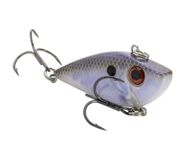 Strike King Red Eye Shad Fishing Lure Lipless Crankbait Free-floating Internal Rattles 3D Eyes Premium SZ 4 Treble Hooks 3/8oz Sinking Blue Gizzard