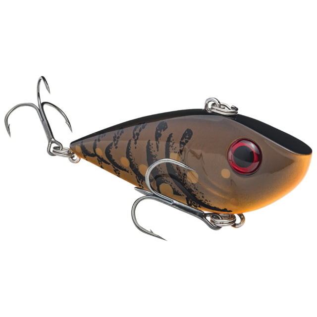 Strike King Red Eye Shad Fishing Lure Lipless Crankbait Free-floating Internal Rattles 3D Eyes Premium SZ 4 Treble Hooks 3/8oz Sinking Brown Craw