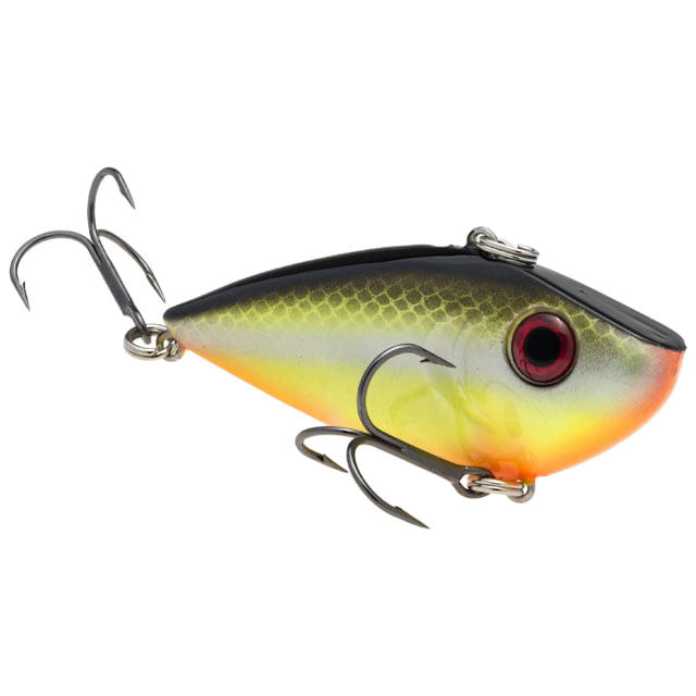 Strike King Red Eye Shad Fishing Lure Lipless Crankbait Free-floating Internal Rattles 3D Eyes Premium SZ 4 Treble Hooks 3/8oz Sinking Chartreuse