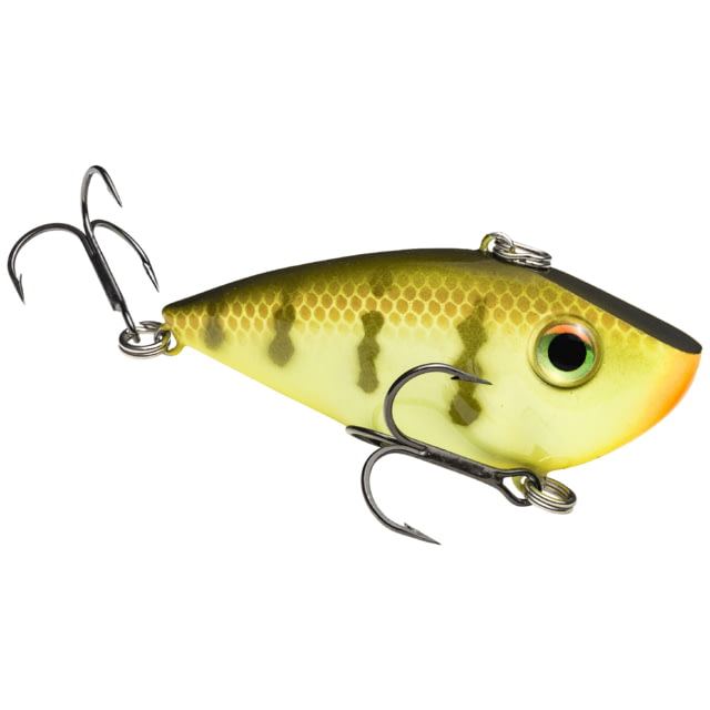 Strike King Red Eye Shad Fishing Lure Lipless Crankbait Free-floating Internal Rattles 3D Eyes Premium SZ 4 Treble Hooks 3/8oz Sinking Chartreuse