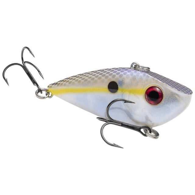 Strike King Red Eye Shad Fishing Lure Lipless Crankbait Free-floating Internal Rattles 3D Eyes Premium SZ 4 Treble Hooks 3/8oz Sinking Chartreuse Shad