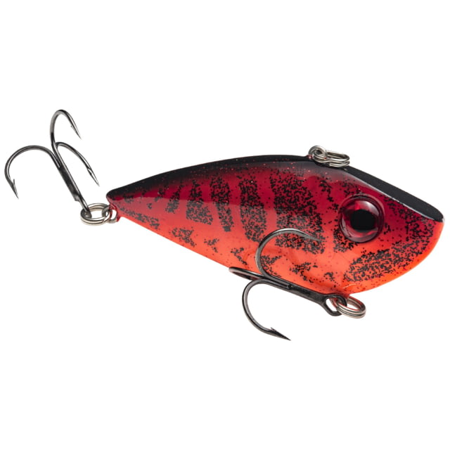Strike King Red Eye Shad Fishing Lure Lipless Crankbait Free-floating Internal Rattles 3D Eyes Premium SZ 4 Treble Hooks 3/8oz Sinking Chili Craw