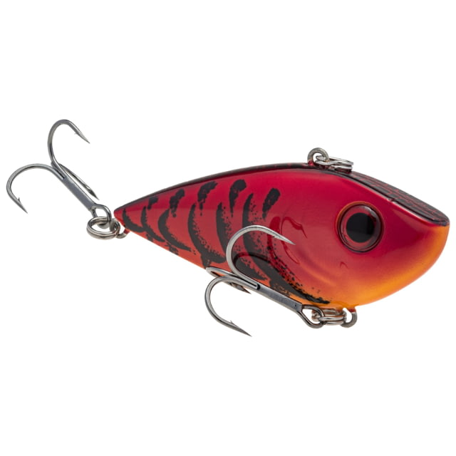 Strike King Red Eye Shad Fishing Lure Lipless Crankbait Free-floating Internal Rattles 3D Eyes Premium SZ 4 Treble Hooks 3/8oz Sinking Delta Red