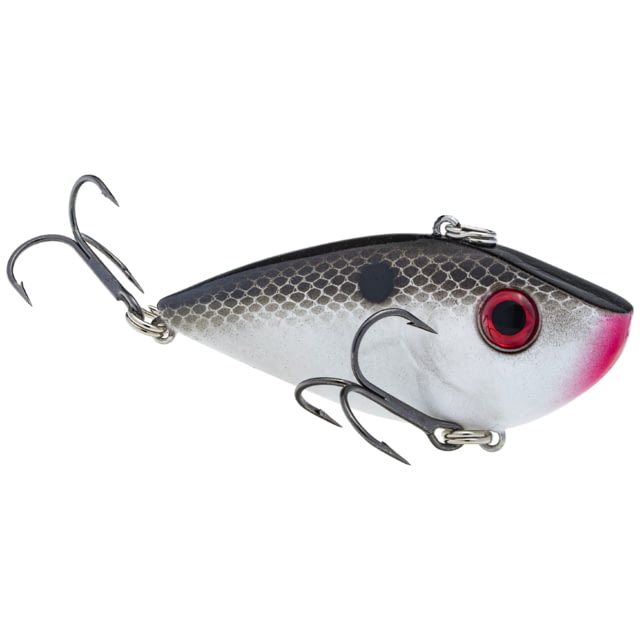 Strike King Red Eye Shad Fishing Lure Lipless Crankbait Free-floating Internal Rattles 3D Eyes Premium SZ 4 Treble Hooks 3/8oz Sinking Gizzard Shad