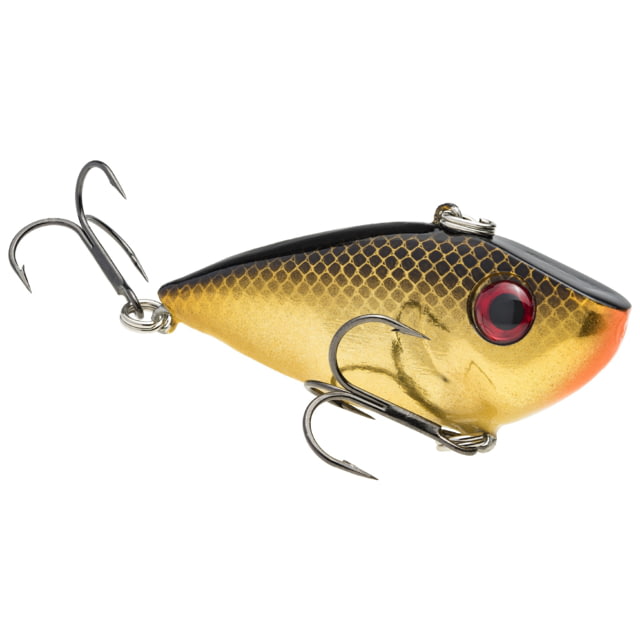 Strike King Red Eye Shad Fishing Lure Lipless Crankbait Free-floating Internal Rattles 3D Eyes Premium SZ 4 Treble Hooks 3/8oz Sinking Gold Black Back