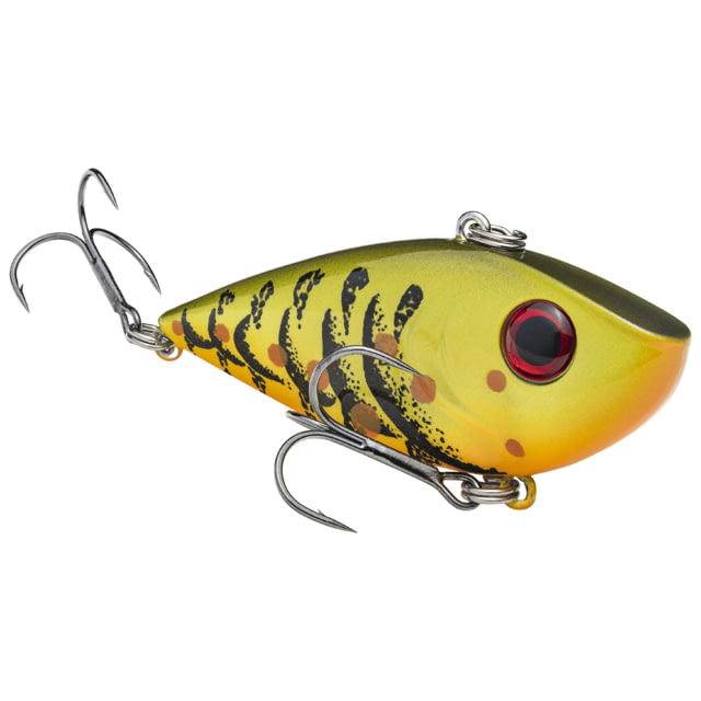 Strike King Red Eye Shad Fishing Lure Lipless Crankbait Free-floating Internal Rattles 3D Eyes Premium SZ 4 Treble Hooks 3/8oz Sinking Green Pumpkin
