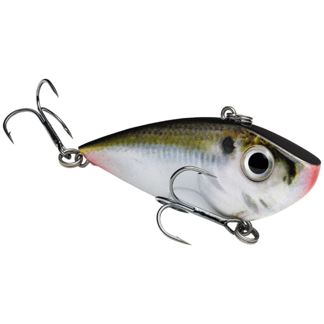 Strike King Red Eye Shad Fishing Lure Lipless Crankbait Free-floating Internal Rattles 3D Eyes Premium SZ 4 Treble Hooks 3/8oz Sinking Natural Shad