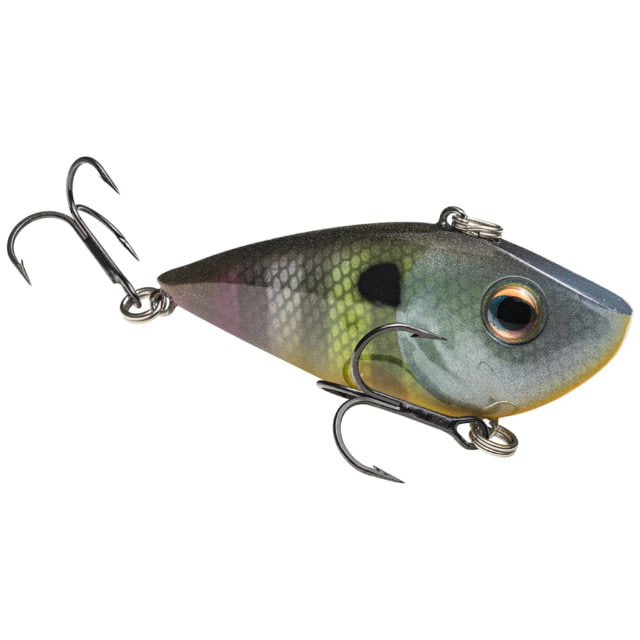 Strike King Red Eye Shad Fishing Lure Lipless Crankbait Free-floating Internal Rattles 3D Eyes Premium SZ 4 Treble Hooks 3/8oz Sinking Neon Bluegill