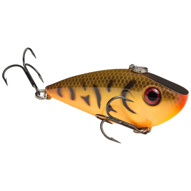 Strike King Red Eye Shad Fishing Lure Lipless Crankbait Free-floating Internal Rattles 3D Eyes Premium SZ 4 Treble Hooks 3/8oz Sinking Orange Belly