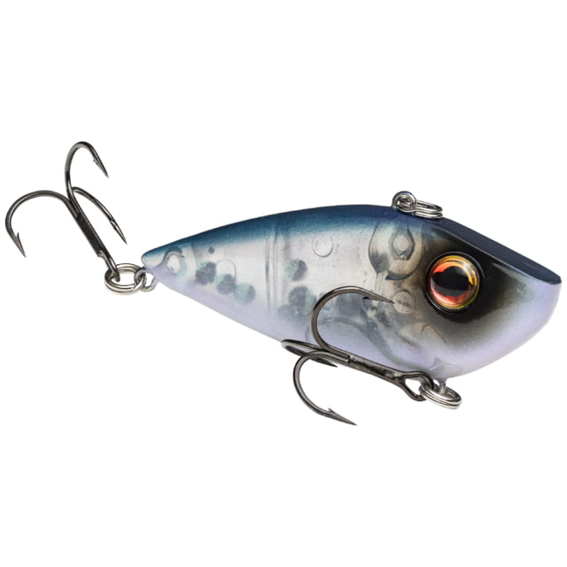 Strike King Red Eye Shad Fishing Lure Lipless Crankbait Free-floating Internal Rattles 3D Eyes Premium SZ 4 Treble Hooks 3/8oz Sinking Pro Blue