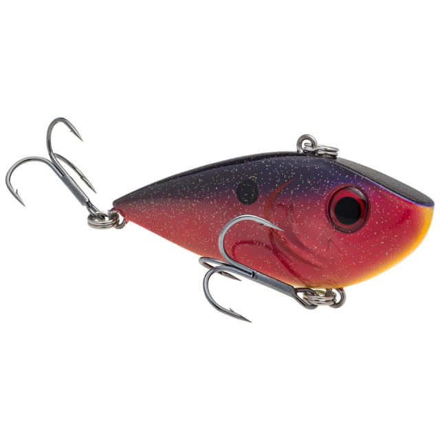 Strike King Red Eye Shad Fishing Lure Lipless Crankbait Free-floating Internal Rattles 3D Eyes Premium SZ 4 Treble Hooks 3/8oz Sinking Royal Red