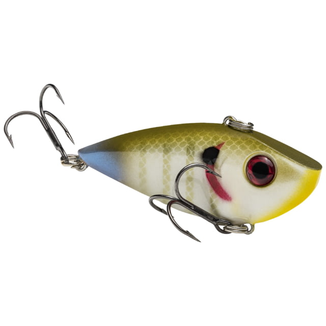 Strike King Red Eye Shad Fishing Lure Lipless Crankbait Free-floating Internal Rattles 3D Eyes Premium SZ 4 Treble Hooks 3/8oz Sinking Sexy Sunfish