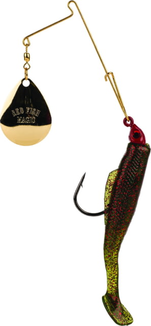 Strike King Redfish Magic Spinnerbait Fishing Hook 1/8 oz 1 Piece Avocado & Red Head