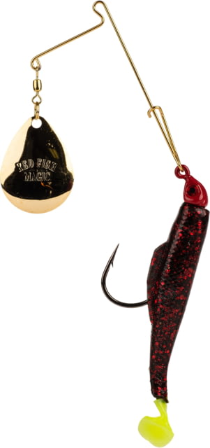 Strike King Redfish Magic Spinnerbait Fishing Hook 1/8 oz 1 Piece Black Neon Chartreuse Tail / Red Head