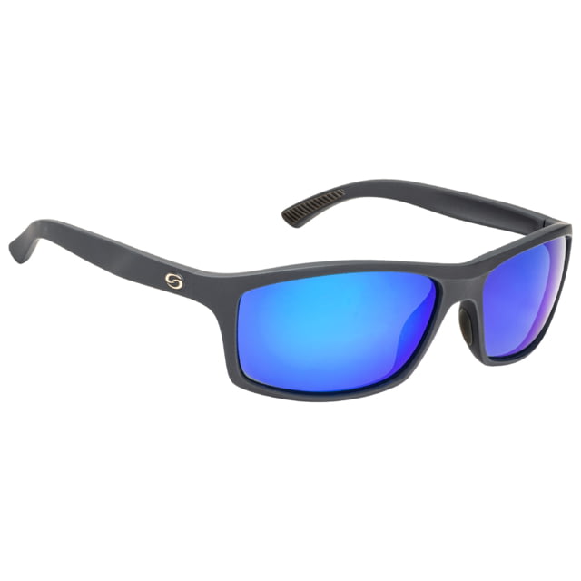 Strike King S11 Optics Brazos Matte Black Frame Multi Layer White Blue Mirror Gray Base Lens Matte Black Frame Multi Layer White Blue Mirror Gr