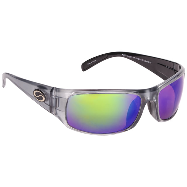 Strike King S11 Optics Polarized Okeechobee Sunglasses Shiny Clear Gray Metallic Black Two Tone Frame/ Mu