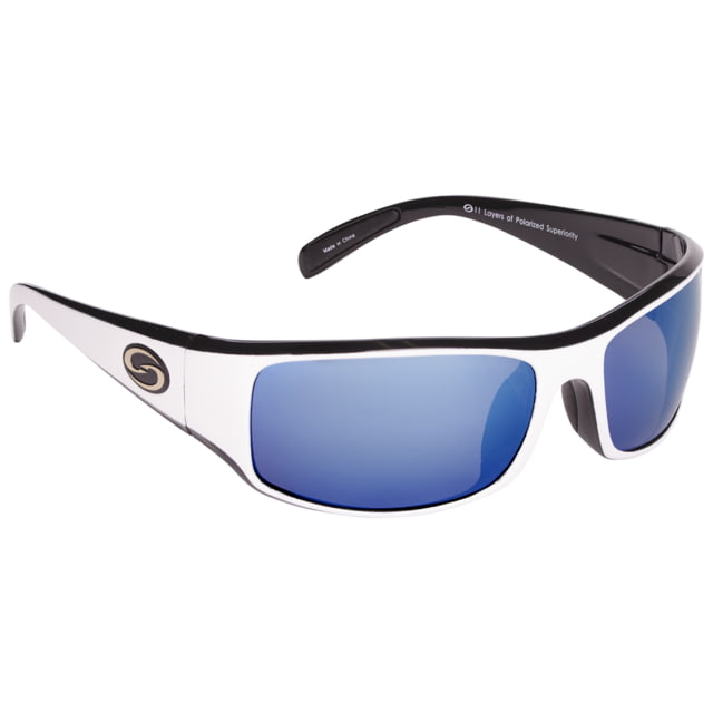 Strike King S11 Optics Polarized Okeechobee Sunglasses Shiny White Black Two Tone Frame/ Multi Layer Whit