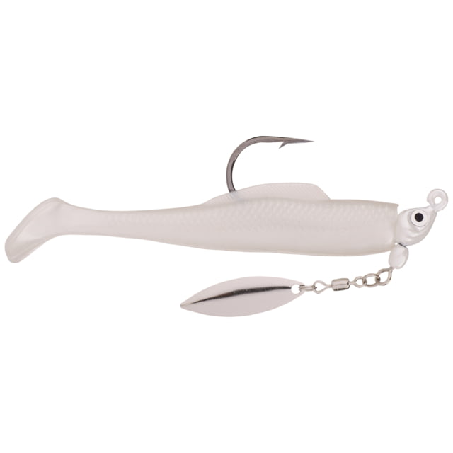 Strike King Speckled Trout Magic Fishing Lure Prerigged Soft Plastic Saltwater Swimbait Pearl 1/8oz