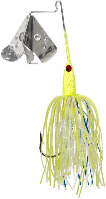 Strike King Tri-Wing Mini Buzz King Buzzbait Trailer Fishing Hook 1/8oz 1 Piece Chartreuse/Blue/Silver Blade