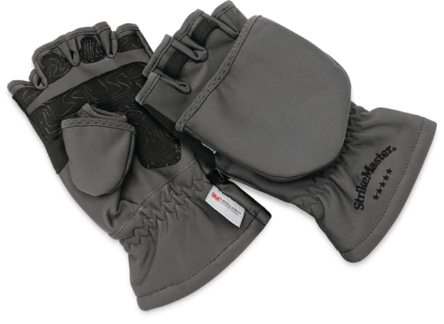 StrikeMaster Gloves Five Finger Flip Mitt - Grey L