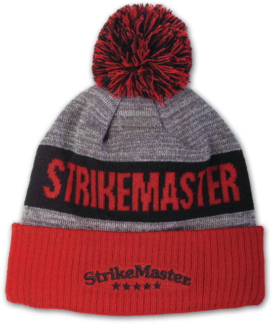 StrikeMaster Pom Beanie - Red Black