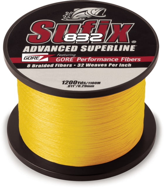 Sufix 832 Braid 20lb Line Hi-Vis Yellow 1200 Yds