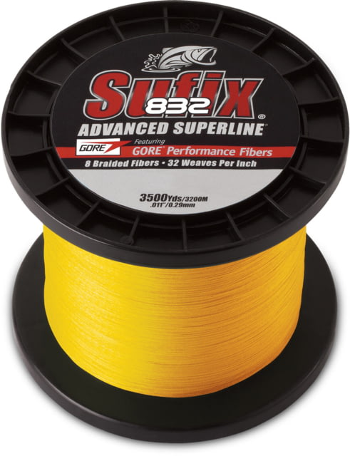 Sufix 832 Braid 20lb Line Hi-Vis Yellow 3500 Yds
