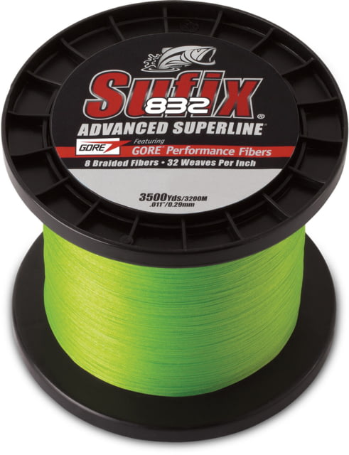 Sufix 832 Braid 20lb Line Neon Lime 3500 Yds