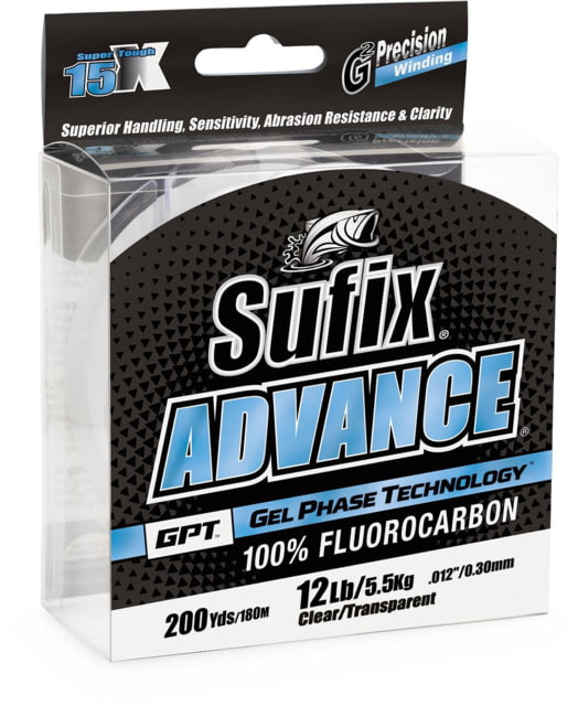 Sufix Advance Fluorocarbon 20lb Line Clear 200 Yds