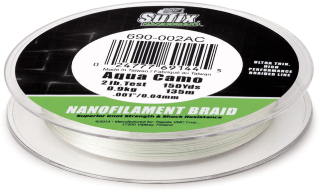 Sufix NanoBraid 12lb Line Aqua Camo 150 Yds