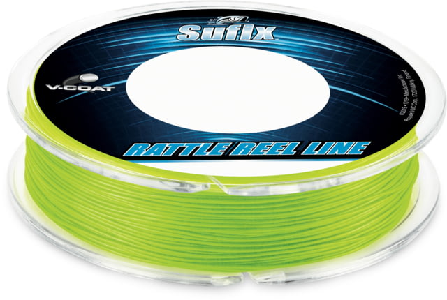 Sufix Rattle Reel Metered V-Coat 30 lb Metered Every 50 yd 150 yd Neon Lime
