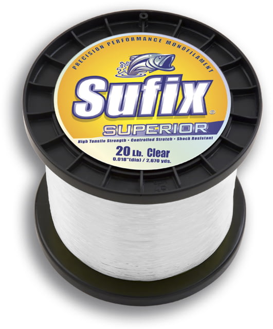 Sufix Superior Monofilament Line 130lb 820yd Clear 2.2lb Spool