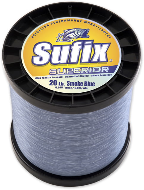 Sufix Superior Monofilament Line 20lb 5875yd Smoke Blue 2.2lb Spool