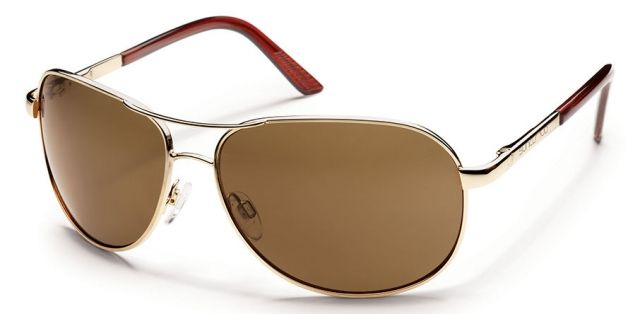 Suncloud Aviator Sunglasses-Gold-Polarized Brown