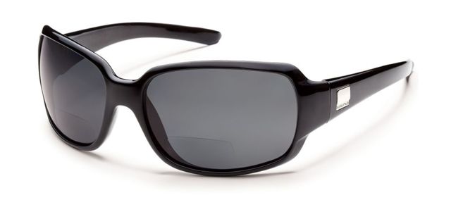 Suncloud Cookie Sunglasses Black Frame Gray Polarized Reader +2.00 Lens