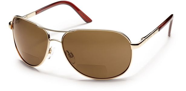 Suncloud Polarized Optics Aviator 1.5 Sunglasses - Gold Frame Brown Polarized Polycarbonate Lenses