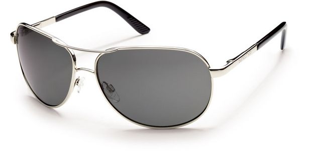 Suncloud Aviator Sunglasses-Silver-Polarized Gray