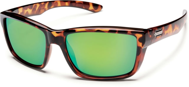 Suncloud Mayor Sunglasses-Tortoise-Polarized Green Mirror