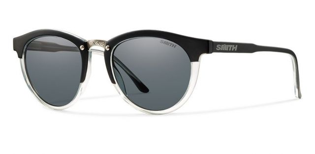 Smith Questa Sunglasses Matte Black Crystal Frame Polarized Gray Lens