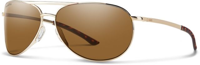 Smith Serpico Slim 2 Sunglasses Gold Frame ChromaPop Polarized Brown Lens