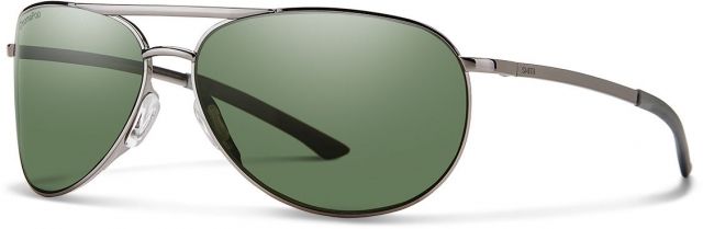 Smith Serpico Slim 2 Sunglasses Gunmetal Frame ChromaPop Polarized Gray Green Lens