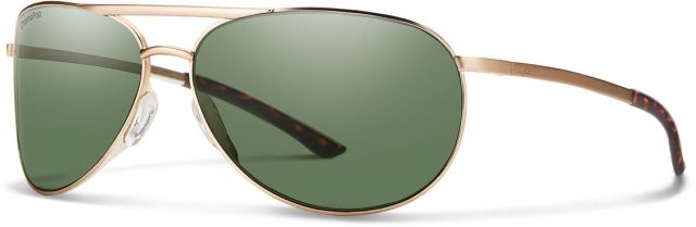 Smith Serpico Slim 2 Sunglasses Matte Gold Frame ChromaPop Polarized Gray Green Lens