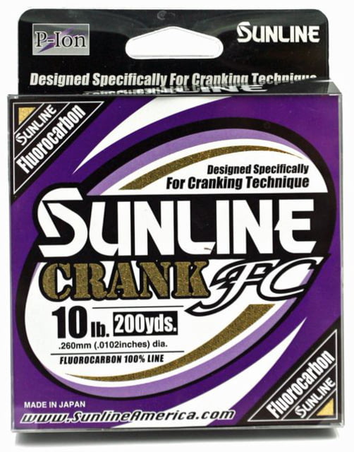Sunline Crank FC 100percent Fluorocarbon Line 10lb 600yd Clear P-Ion Technology